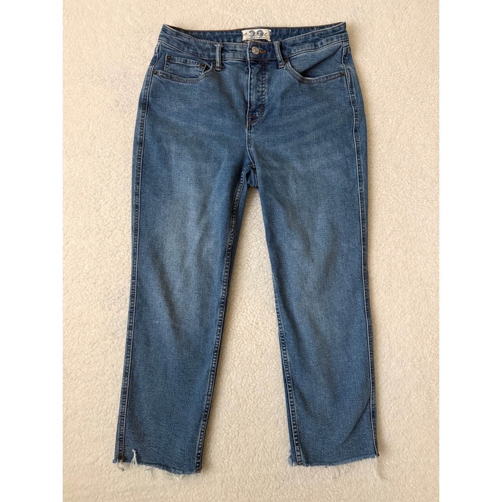 We The Free CRVY Straight Crop Jeans Womens 29 Blue Med Wash High Rise Stretch